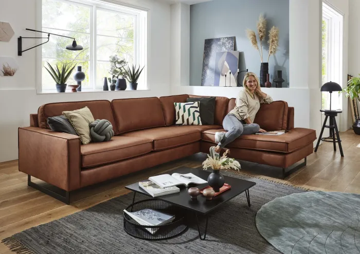 New Paco World Collections Bankstel Mauro met Ottomaan Cognac