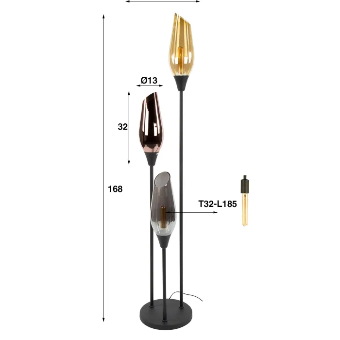 Online Paco World Collections Calo vloerlamp verkrijgbaar in 2 maten!