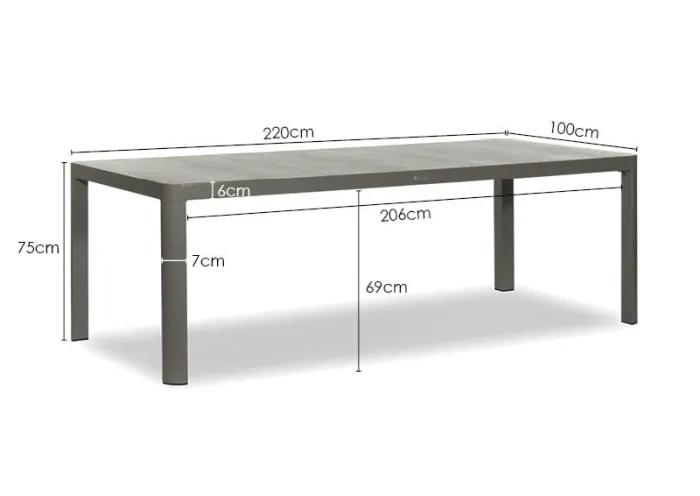 Outlet Paco World Collections Diningset 'Reese' Dark Grey