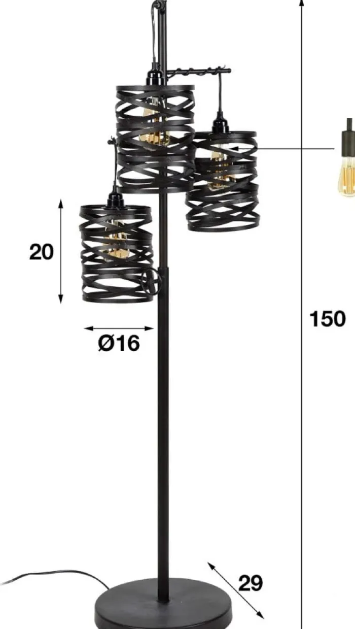 New Paco World Collections Medina Vloerlamp 3 lichten