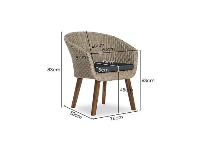 Clearance Paco World Collections Mika Dining tuinstoel inclusief zitkussen