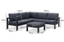 New Paco World Collections Palizzi loungeset met coffee table Antraciet