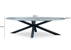 Clearance Paco World Collections Pandora Outdoor Dining Table Oval