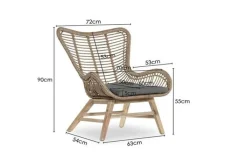 Paco World Collections Rosas Loungechair inclusief zitkussen en voetbankje