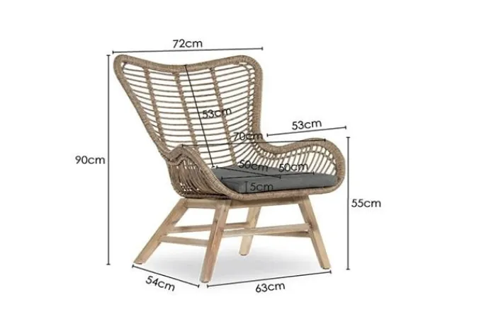 Paco World Collections Rosas Loungechair inclusief zitkussen en voetbankje