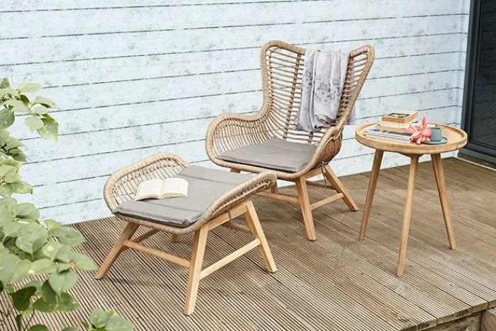 Paco World Collections Rosas Loungechair inclusief zitkussen en voetbankje