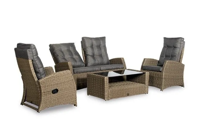 Sale Paco World Collections Summerfield' Loungeset 4-delig incl. coffee table en alle zit- en rugkussens