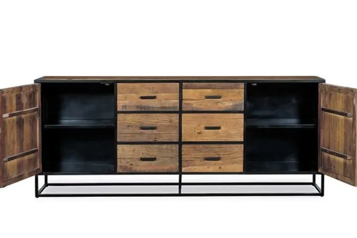 Outlet Paco World Collections Vedic Dressoir 2 deuren, 6 lades