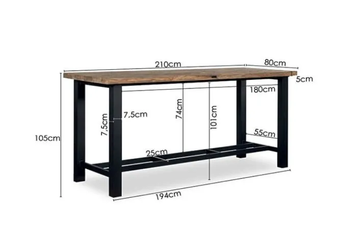 Discount Paco World Collections Veratos' Dining bartafel 210 cm