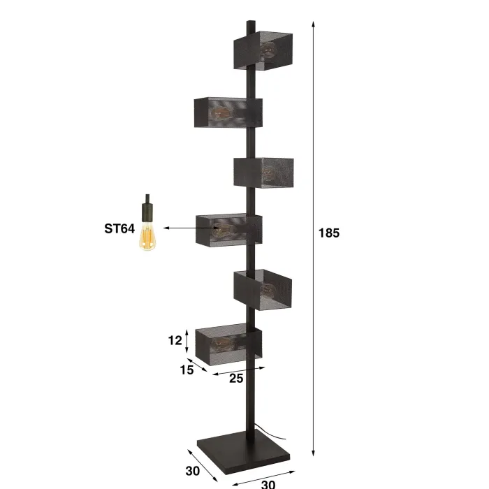 Best Paco World Collections Vivio vloerlamp 6 lichten