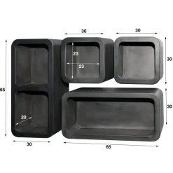 Sale Paco World Collections Vulcano wandrekken set van 4 in antraciet