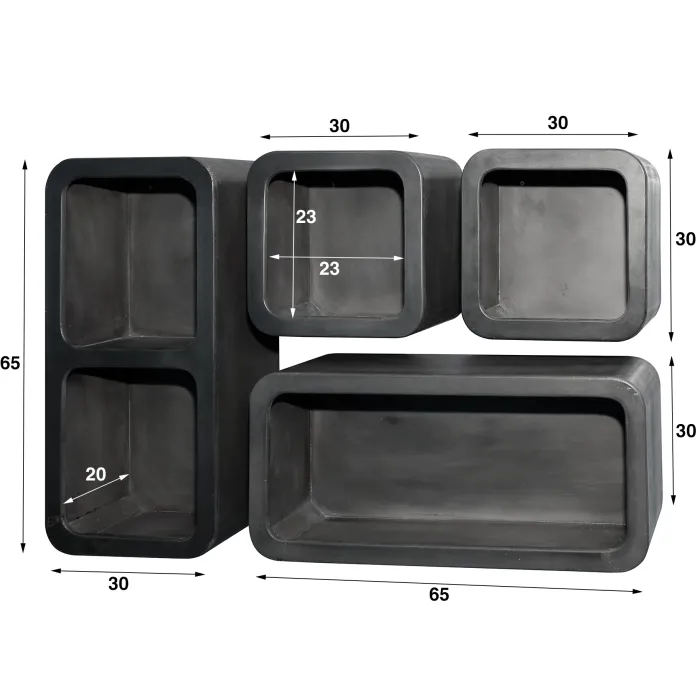 Sale Paco World Collections Vulcano wandrekken set van 4 in antraciet